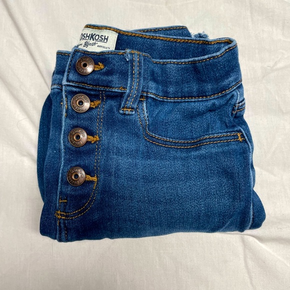 4 button, button down jeans, fringed bottoms - Picture 2 of 3